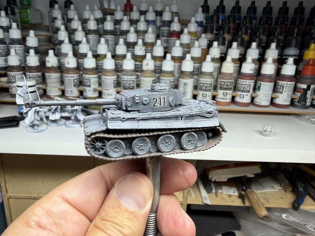 Tiger I mit Wash, Chipping und Kantenhighlights