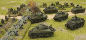Kanadische Sherman unterstützen den Angriff bei Operation Orange Blossom