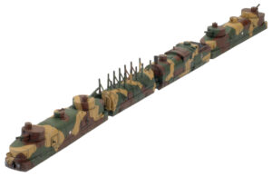 Gesamtansicht des fertig bemalten polnischen Panzerzuges