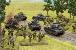 Polnische Infanterie im Kampf gegen deutsche Panzer 38(t)
