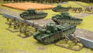 Beispielseite aus First to Fight mit polnischer Infanterie und Kavallerie
